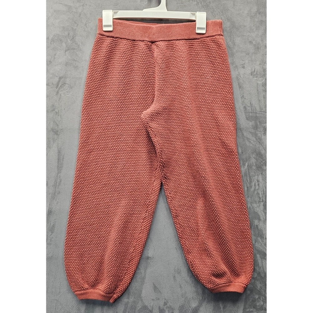 FREE PEOPLE FP BEACH Terracotta Rust Cotton Popcorn Knit Relaxed Pants Small